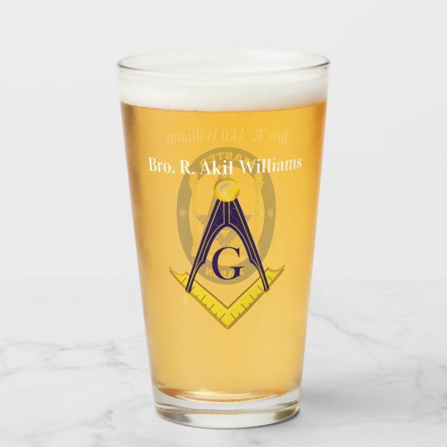 Personalised Freemason Glass (Back Filled)