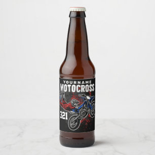 Personalised Freestyle Motocross Racing FMX Trick Beer Bottle Label