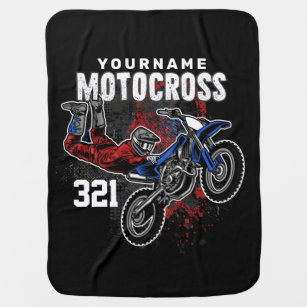 Personalised Freestyle Motocross Racing FMX Tricks Baby Blanket