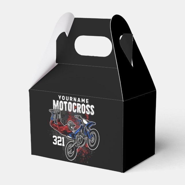 Personalised Freestyle Motocross Racing FMX Tricks Favour Box (Front Side)