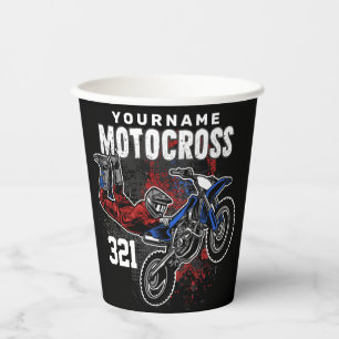 Personalised Freestyle Motocross Racing FMX Tricks Paper Cups