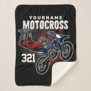 Personalised Freestyle Motocross Racing FMX Tricks Sherpa Blanket