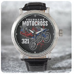 Personalised Freestyle Motocross Racing FMX Tricks Watch<br><div class="desc">Custom NAME Dirt Bike Rider Motocross Racing Moto Racer Motorcycle Gifts - Choose Colour and Customise with your Name or Custom Text!</div>