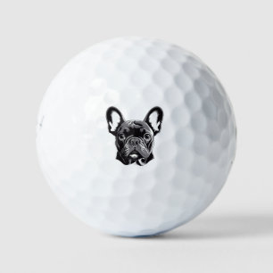 Personalised French Bulldog Black and White Golf Balls