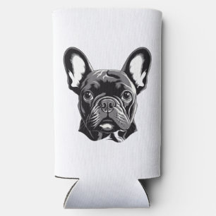 Personalised French Bulldog Black and White Seltzer Can Cooler