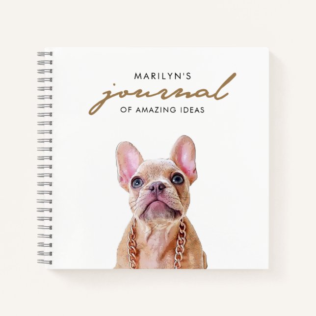 Personalised French Bulldog | Cute Frenchie Notebook (Front)