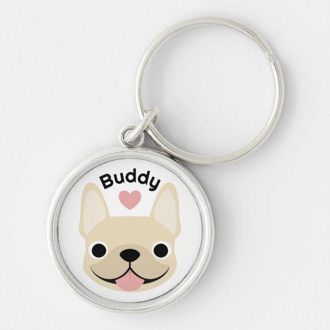 Personalised French Bulldog Keychain Custom Name  (Front)