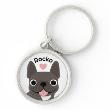 Personalised French Bulldog Keychain Custom Name