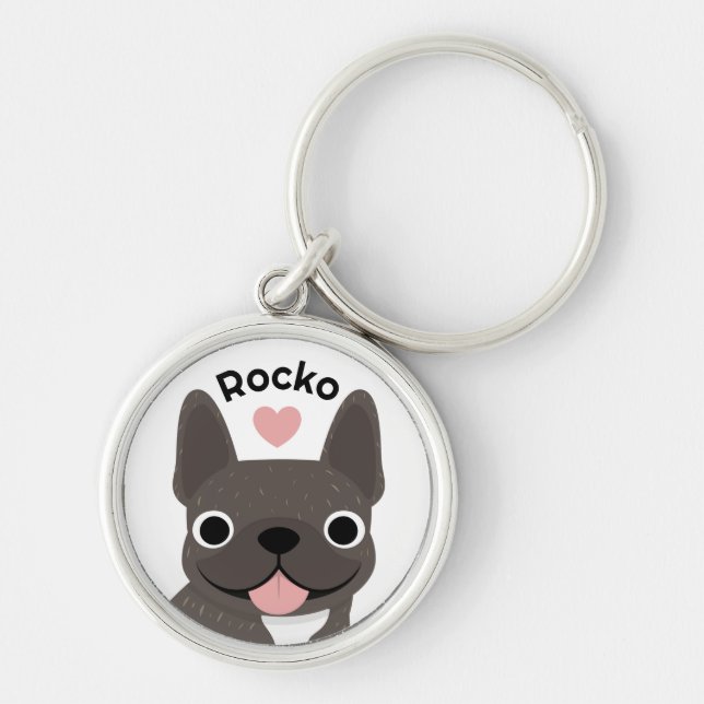 Personalised French Bulldog Keychain Custom Name  (Front)