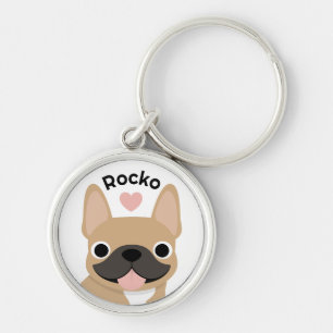 Personalised French Bulldog Keychain Custom Name 