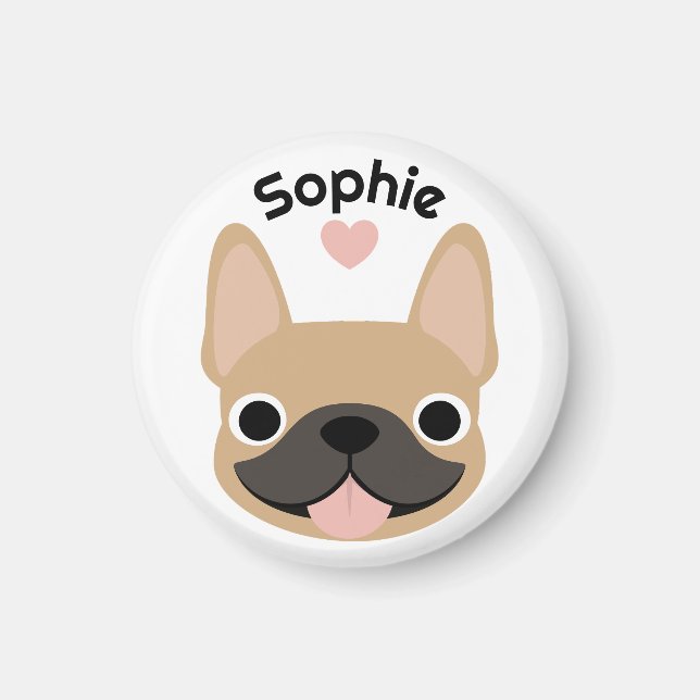 Personalised French Bulldog Magnet, Frenchie gift Magnet (Front)