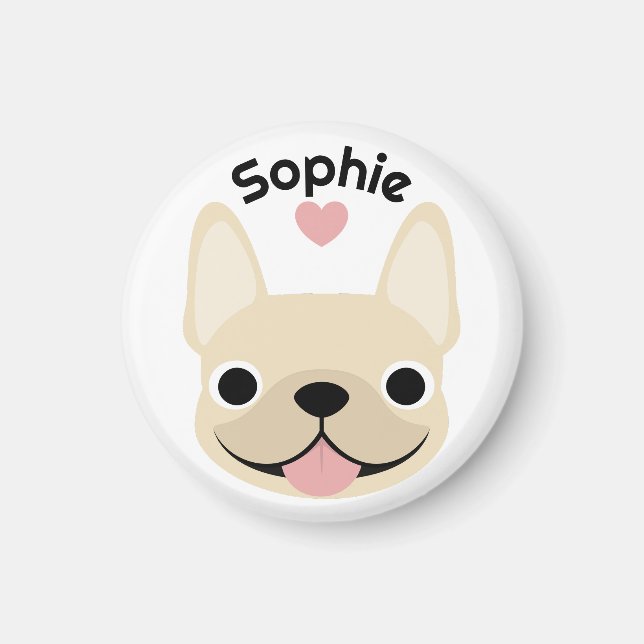 Personalised French Bulldog Magnet, Frenchie gift Magnet (Front)
