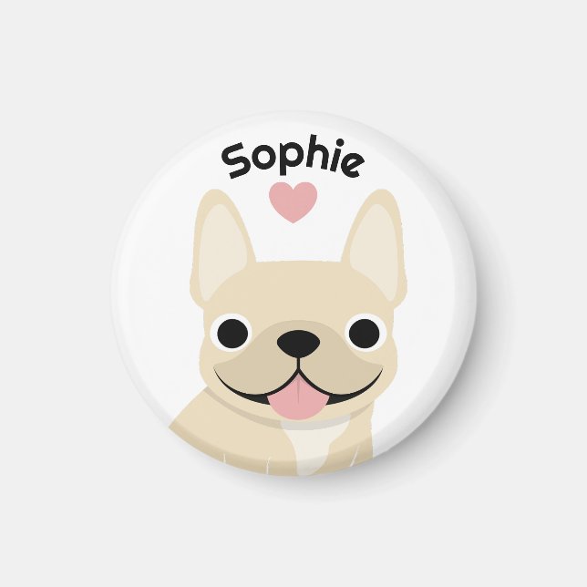 Personalised French Bulldog Magnet, Frenchie gift Magnet (Front)