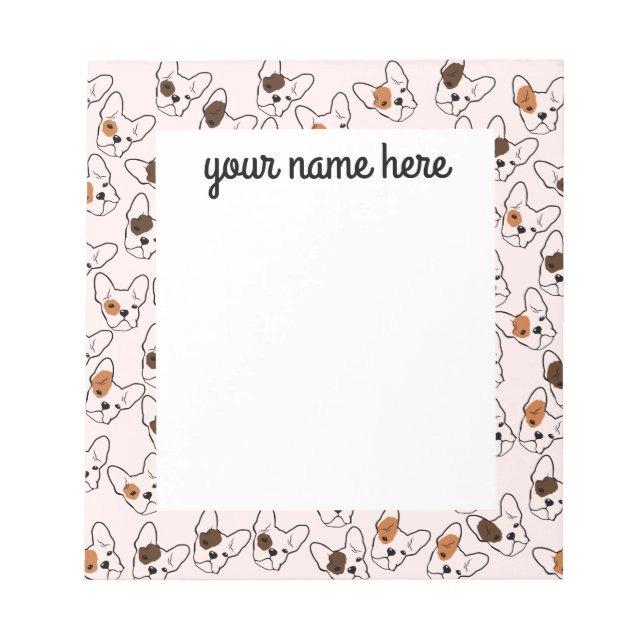 Personalised French Bulldog Notepad (Front)