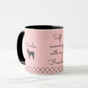 Personalised French Bulldog Pastel Pink with Name Mug