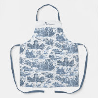 Personalised French Chariot of Dawn Toile-Blue