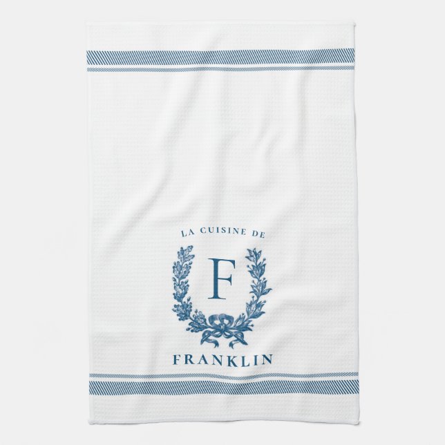 Personalised French Country Kitchen Dish Towel (Vertical)