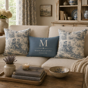 Personalised French Country Monogram Decorative Cushion