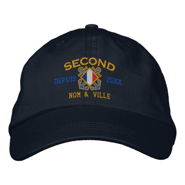 Personalised French First Mate Nautical Embroidery Embroidered Hat (Front)