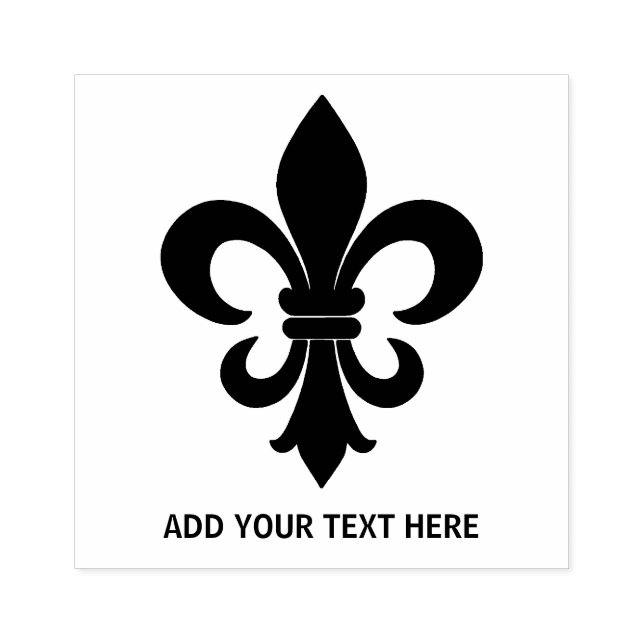 Personalised French Fleur de Lis    Rubber Stamp (Imprint)