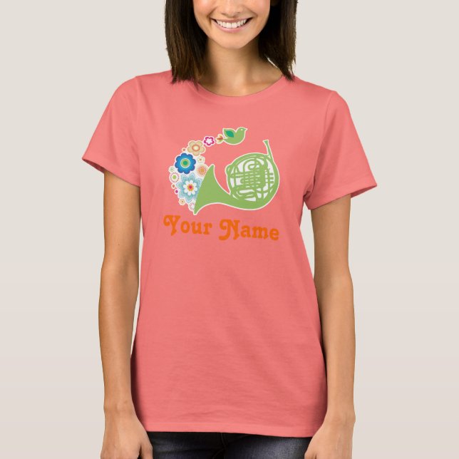 Personalised French Horn Gift T-Shirt (Front)