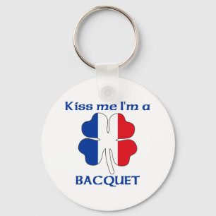Personalised French Kiss Me I'm Bacquet Key Ring
