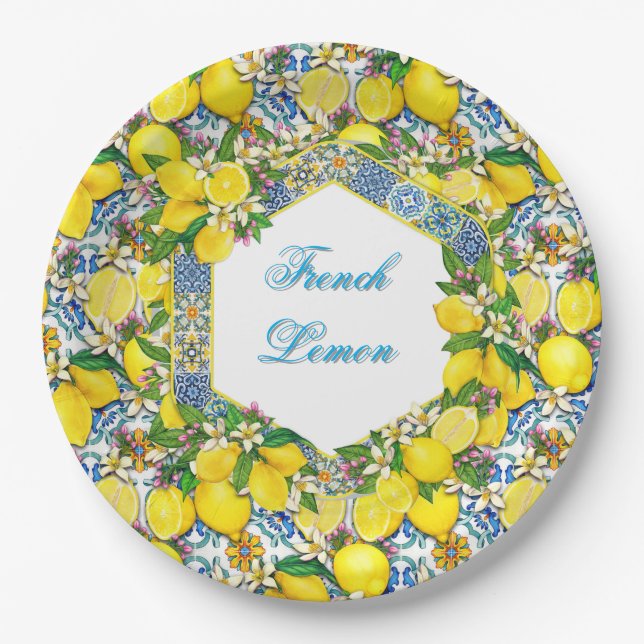 Personalised French Lemon   Paper Plate (Front)
