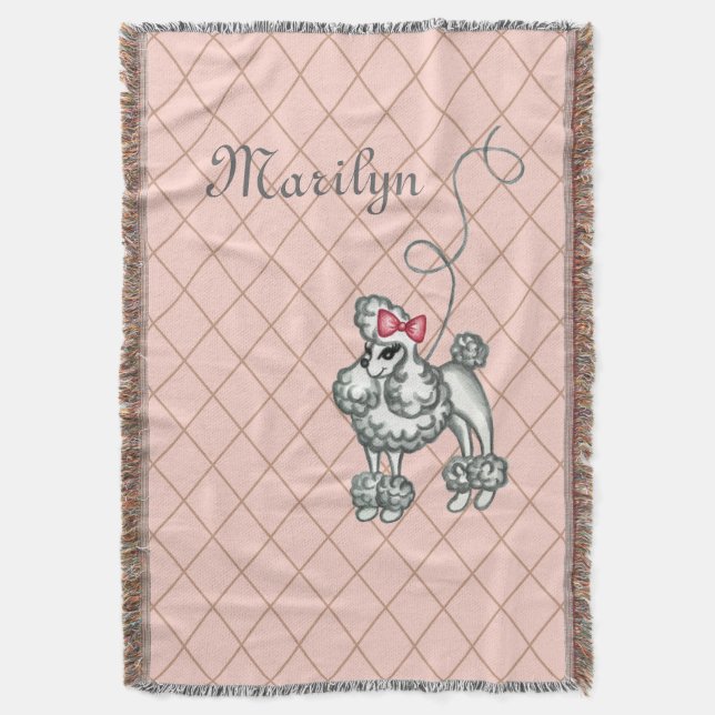 Personalised French Poodle Blanket Gift (Front Vertical)