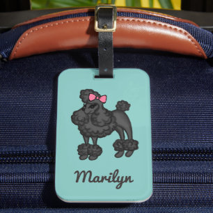 Personalised French Poodle Luggage Tag