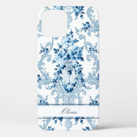 Personalised French Rococo Blue & White Floral