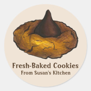 Personalised Fresh-Baked Peanut Butter Cookie Classic Round Sticker