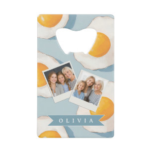 Personalised Fried Egg Pattern Fun Blue Funny