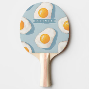 Personalised Fried Egg Pattern Fun Blue Funny  Ping Pong Paddle
