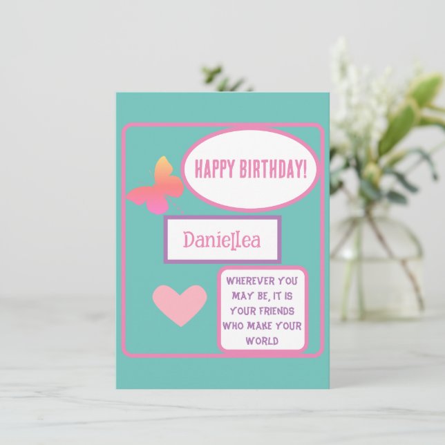 Personalised Friend Happy Birthday Greeting Card (Standing Front)