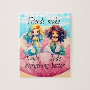 Personalised Friends Mermaids  Jigsaw Puzzle