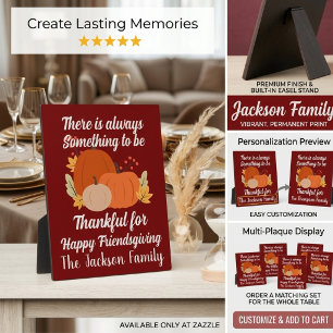 Personalised Friendsgiving Burgundy Thanksgiving Plaque