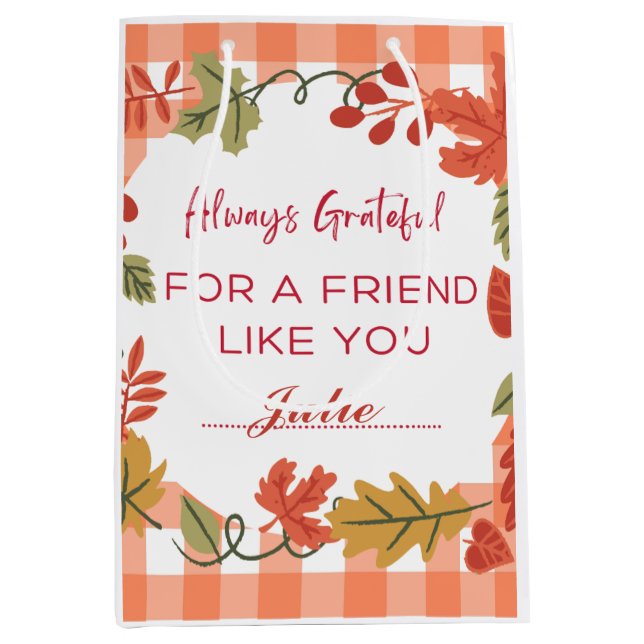 Personalised Friendsgiving Dinner Party Medium Gift Bag (Front)