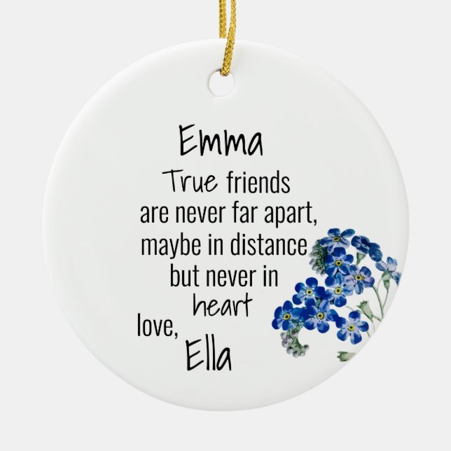 Personalised Friendship Ceramic Ornament (Front)