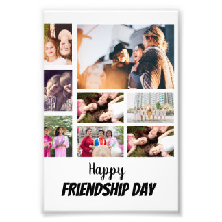 Personalised Friendship Day 8 Photo Collage Print