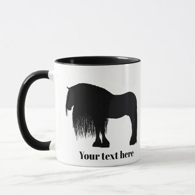 Personalised Friesian Horse Illustration   Mug (Left)