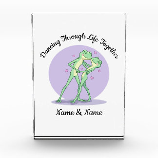 Personalised Frog Couple Acrylic Block