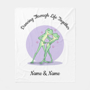 Personalised Frog Couple Fleece Blanket