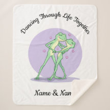 Personalised Frog Couple Sherpa Blanket