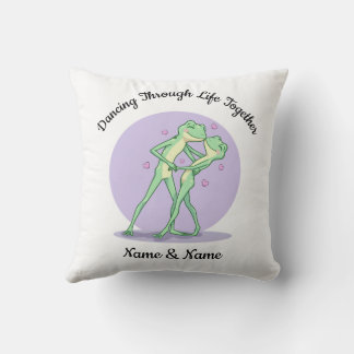 Personalised Frog Couple Throw Pillow