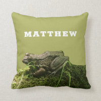 Personalised Frog on a Mossy Rock Photo Green