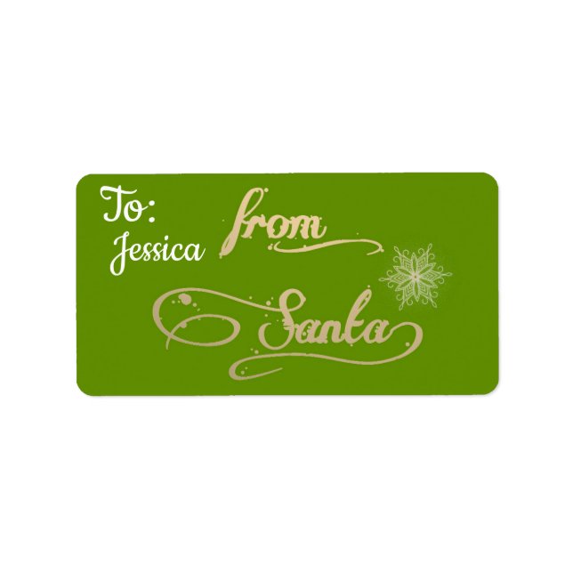 Personalised From Santa Christmas Label (Front)