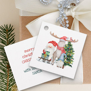 Personalised from Santa Cute Kids Christmas Favour Tags