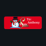 Personalised From Santa Snowman Red Christmas<br><div class="desc">Sometimes we have to be the physical helper for Santa! Personalised stickers from Santa will surely make this easier! Don't just say it...  Prove it with a visual mark on your children's presents from Santa himself! Surely a Best Mum ever move! Merry Christmas!</div>