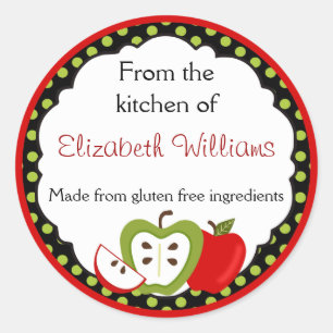 Personalised From The Kitchen Apples Classic Round Sticker