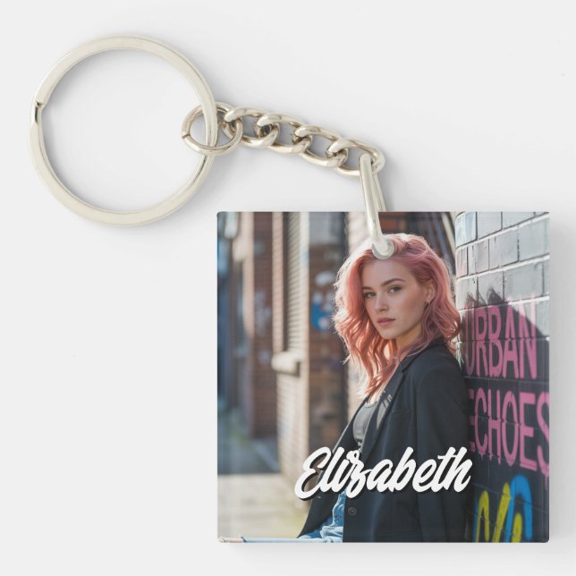 Personalised Front and Back Picture Gift Key Ring (Front)